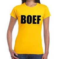 Bellatio Boef tekst t-shirt Geel