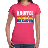 Bellatio Gay pride knuffelbeer t-shirt - Roze