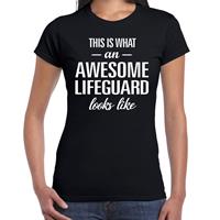 Bellatio Awesome Lifeguard / geweldige strandwacht cadeau t-shirt Zwart