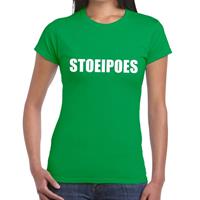 Bellatio Stoeipoes tekst t-shirt Groen