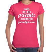 Bellatio Only the best parents get promoted to grandparents t-shirt fuchsia Roze