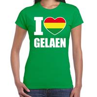 Bellatio Carnaval t-shirt I love Gelaen voor dames - Groen