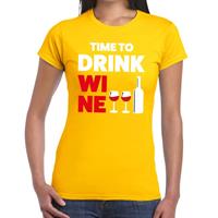 Bellatio Time to drink Wine tekst t-shirt Geel