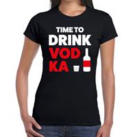 Bellatio Time to drink Vodka tekst t-shirt Zwart
