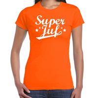 Bellatio Super juf cadeau t-shirt Oranje