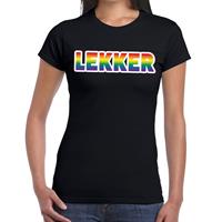 Bellatio Lekker gay pride t-shirt Zwart