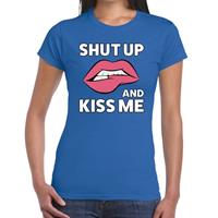 Bellatio Shut up and Kiss me t-shirt Blauw