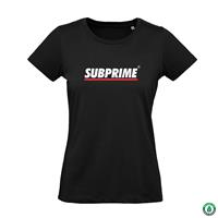 Subprime Wmn Tee Stripe Black Dames Zwart