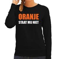 Bellatio Oranje staat mij niet tekst sweater Zwart