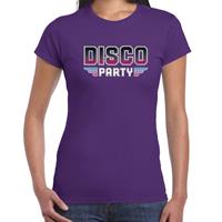 Bellatio Disco party feest t-shirt paars voor dames - Paars