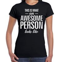 Bellatio Awesome person - geweldig persoon cadeau t-shirt Zwart