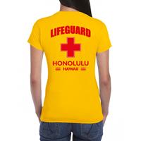 Bellatio Lifeguard / strandwacht verkleed t-shirt / shirt Lifeguard Honolulu Hawaii Geel
