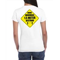 Bellatio Houd 1,5 meter afstand shirt voor werknemers/ medewerkers Wit