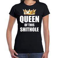 Bellatio Queen of this shit hole t-shirt Zwart