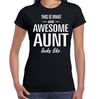 Bellatio Awesome aunt - geweldige tante cadeau t-shirt Zwart