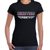Bellatio Nineties party feest t-shirt zwart voor dames - Zwart