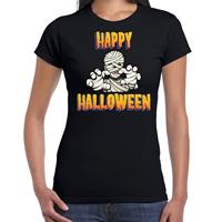 Bellatio Halloween - Happy Halloween horror mummie verkleed t-shirt Zwart