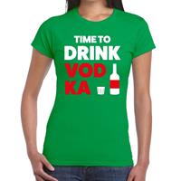 Bellatio Time to drink Vodka tekst t-shirt Groen