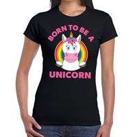 Bellatio Born to be a unicorn gay pride t-shirt - Zwart