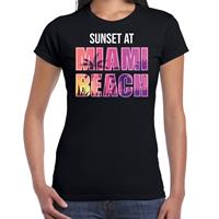 Bellatio Sunset at Miami Beach t-shirt / shirt voor dames - Zwart