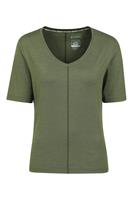 Mountain Warehouse Panna Damen T-Shirt mit V-Ausschnitt - Khaki