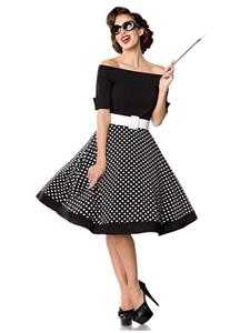Rockabilly Clothing Schulterfreies Polka Dot Swing-Kleid