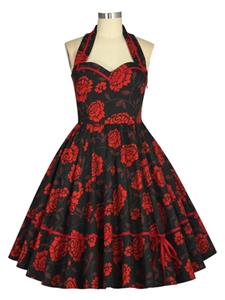 Rockabilly Clothing Sweetheart Vintage Kleid Schwarz Rot