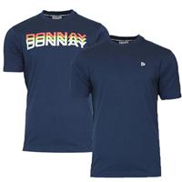 Donnay Donnay Heren - 2-Pack - T-shirt Daks + Vince - Donkerblauw