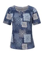 Your Look... for less! Dames Shirt met ronde hals marine geprint Größe