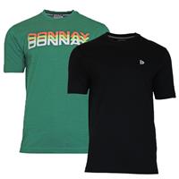 Donnay Donnay Heren - 2-Pack - T-Shirt Daks + Vince - Bosgroen & Zwart