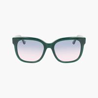 Lacoste Damen Sonnenbrille rechteckig aus Acetat mit Croco-Haut - OPALIN GREEN 