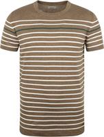 Dstrezzed T Shirt Contrast Streifen Braun