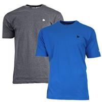 Donnay Donnay Heren - 2-Pack - T-Shirt Vince - Donkergrijs & Cobaltblauw