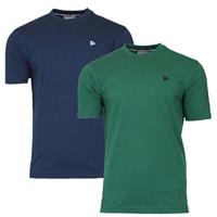 Donnay Donnay Heren - 2-Pack - T-Shirt Vince - Navy & Bosgroen