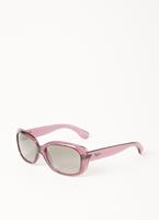RAY-BAN RB 4101 JACKIE OHH | Damen-Sonnenbrille | Butterfly | Fassung: Mineral Lila / Transparent | Glasfarbe: Grau