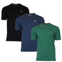 Donnay Donnay Heren - 3-Pack - T-Shirt Vince - Zwart/Navy/Bosgroen