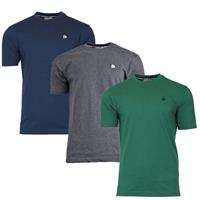 Donnay Donnay Heren - 3-Pack - T-Shirt Vince - Navy/Donkergrijs/Bosgroen