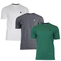 Donnay Donnay Heren - 3-Pack - T-Shirt Vince - Wit/Donkergrijs/Bosgroen