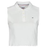 TOMMY-JEANS, Damen Top Cropped Fit in weiß, Shirts für Damen