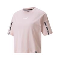 Damen Kurzarm-T-Shirt Puma Power Tape Cropped Rosa (Größe: L)