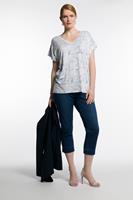 Ulla Popken Rundhalsshirt »T-Shirt grafischer Druck Slim V-Ausschnitt Halbarm«