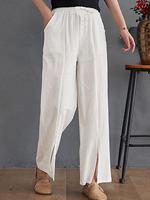 BERRYLOOK Loose Casual Solid Color Elastic Waist Pants