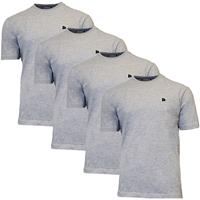 Donnay Donnay Heren - 4-Pack - T-Shirt Vince - Lichtgrijs gemêleerd