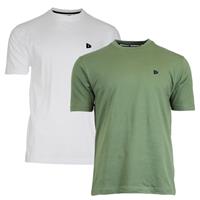 Donnay Donnay Heren - 2-Pack - T-Shirt Vince - Wit & Legergroen