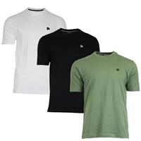 Donnay Donnay Heren - 3-Pack - T-Shirt Vince - Wit/Zwart/Legergroen