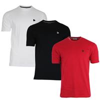 Donnay Donnay Heren - 3-Pack - T-Shirt Vince - Wit/Zwart/Rood