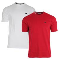 Donnay Donnay Heren - 2-Pack - T-Shirt Vince - Wit & Rood