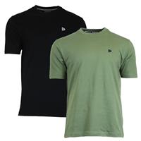 Donnay Donnay Heren - 2-Pack - T-Shirt Vince - Zwart & Legergroen