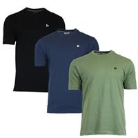 Donnay Donnay Heren - 3-Pack - T-Shirt Vince - Zwart/Navy/Legergroen