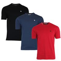 Donnay Donnay Heren - 3-Pack - T-Shirt Vince - Zwart/Navy/Rood